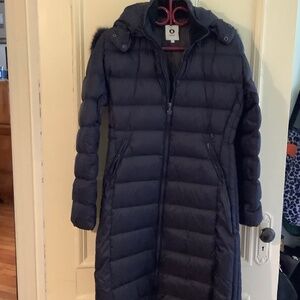 Navy Snowman Puffer Coat M